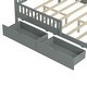 preview thumbnail 10 of 8, Full Size Wood Platform Bed with Guardrails on Both Sides and Two Storage Drawers, Gray