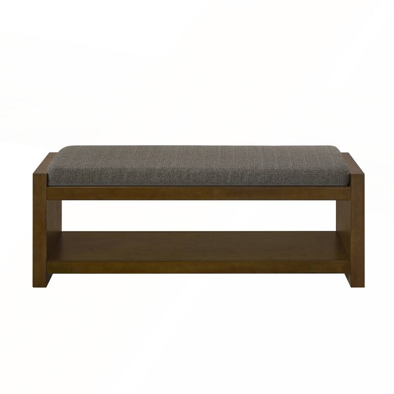 47in Accent Bench with Lower Shelf Shoe Rack