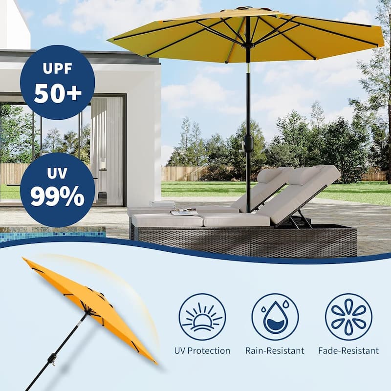 10 FT Outdoor Table Patio Umbrella, Waterproof UV Protection for Garden, Backyard, Poolside