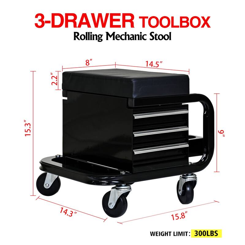 Heavy Duty Tool Cart with 360 Degree Swivel Wheels