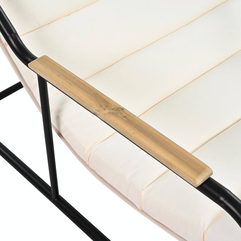 3-Piece Poolside Lounge Chairs Set - Outdoor Chaise Lounges with Acacia Side Table