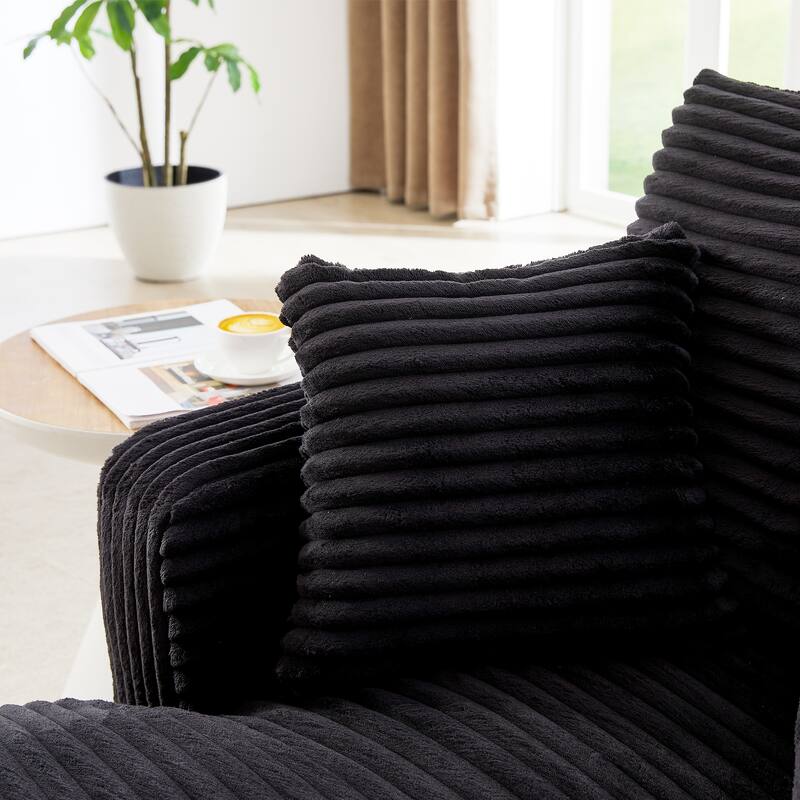 Indoor Single Chaise Sofa, Modern Corduroy Upholstery, No Assembly Required, Comfy Sleeper for Living Room, Office