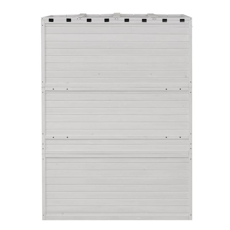 78-inch Wooden Cold Frame with 4 Independent Skylights and 2 Folding Middle Shelves
