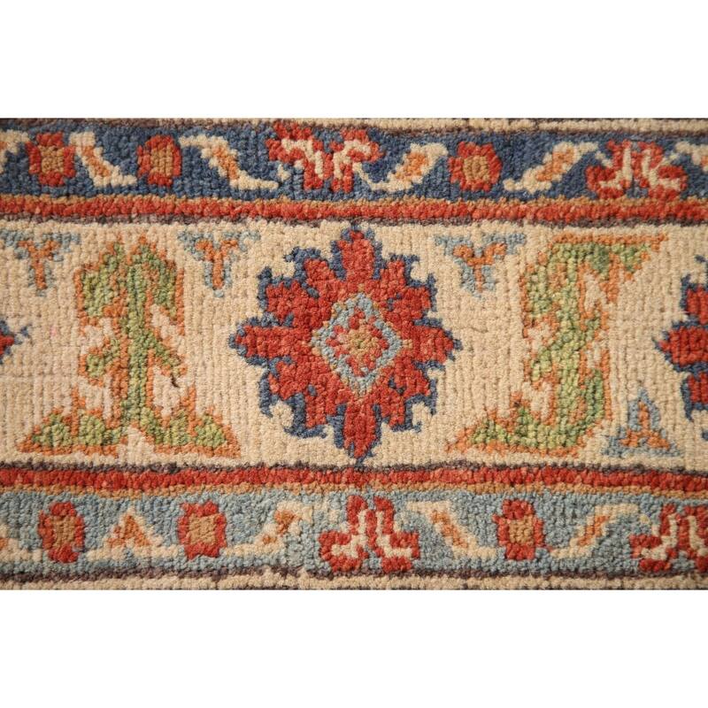 Geometric Kazak Oriental Accent Rug Handmade Traditional Wool Carpet - 2'7" x 4'0"
