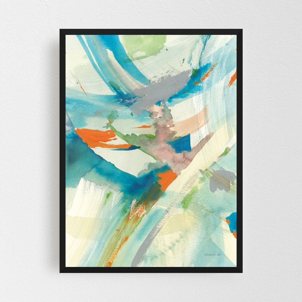 Abstract Brush Strokes Watercolors Framed Wall Art Print