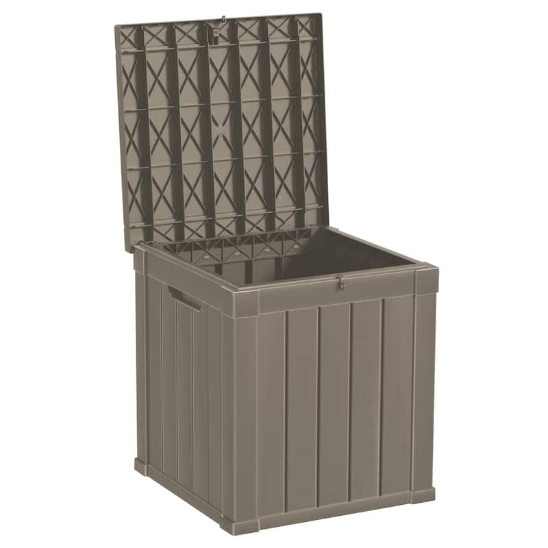 50 Gal. Resin Outdoor Patio Storage Deck Box - Light Coffee
