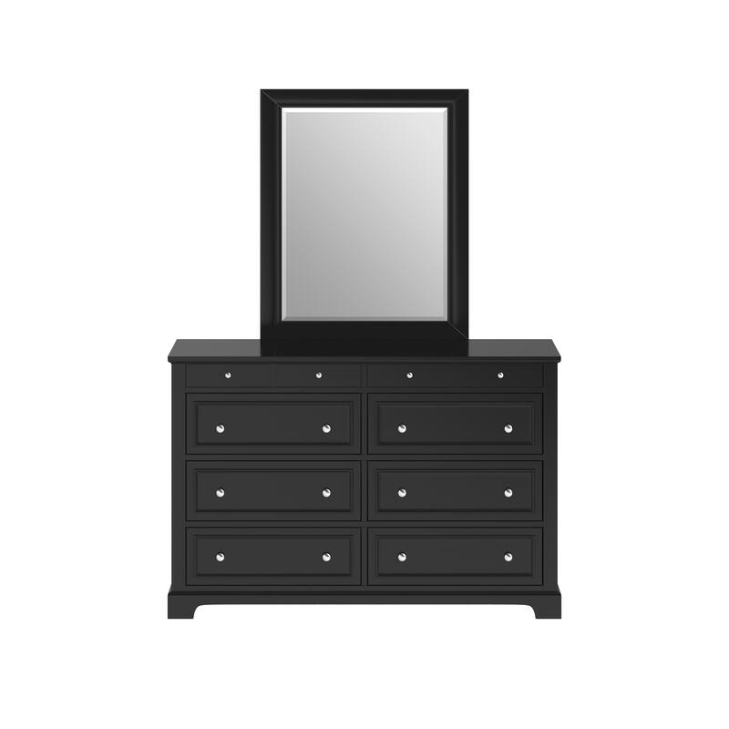 Bedford Black Wood Dresser and Optional Matching Mirror by Home Styles
