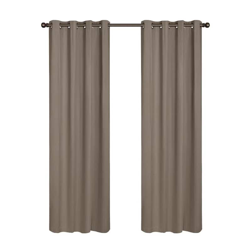 Linen Slub Blackout Grommet Curtain Pair(2 Panels)