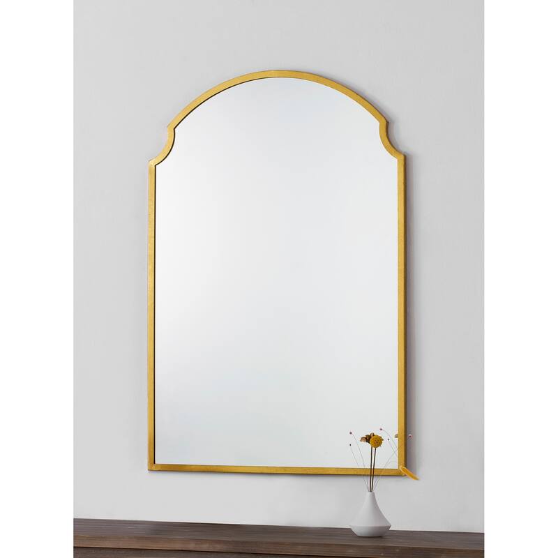 Arch Framed Rectangular Wall Mirror - 36" - Gold and Clear