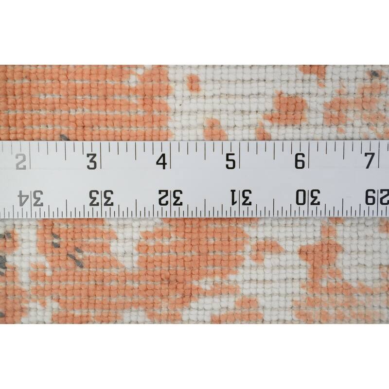 Hand Knotted Oriental Viscose Silk Carpet Modern Abstract Oranges & Rust Abstract Area Rug - 4' 0'' X 2' 0''