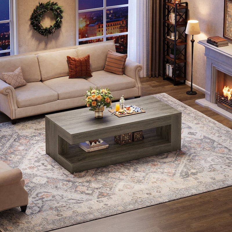 47.3" Farmhouse Rectangular Coffee Table for Living Room