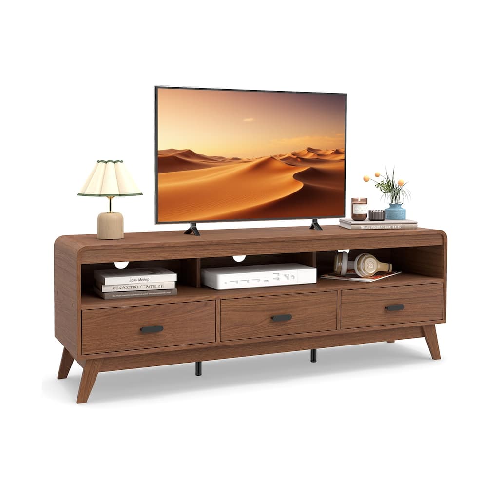 Gymax TV Stand for TVs up to 70'' Mid Century Modern Entertainment