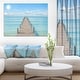 preview thumbnail 1 of 13, Designart "Pier Infinite to the Sea" Seascape Photo Canvas Print 40 in. wide x 30 in. high