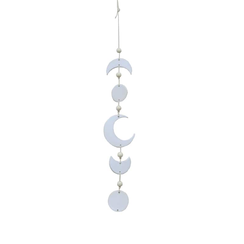 28" Beaded Ceramic Moon Phase Wind Chime
