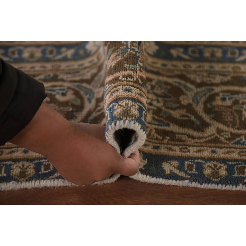 Hand Knotted Oriental 100% Wool Carpet Traditional Floral Coral Mashad Area Rug - 9' 1'' X 6' 1''