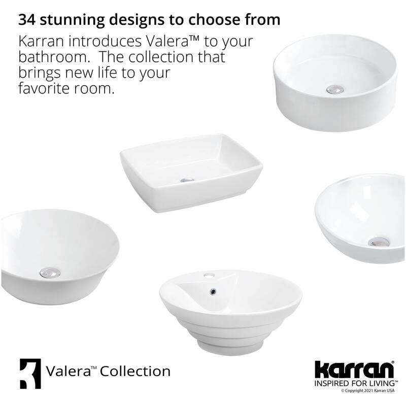 Karran USA VC-601 Valera 18-3/4" Hexagonal Vitreous China Vessel