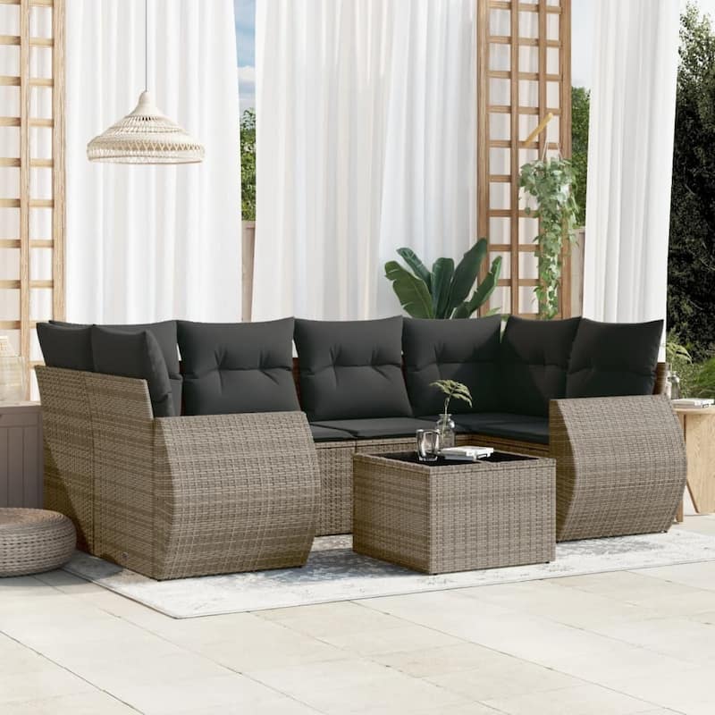 vidaXL Garden Sofa Set - 21.7 x 21.7 x 14.6 - Grey