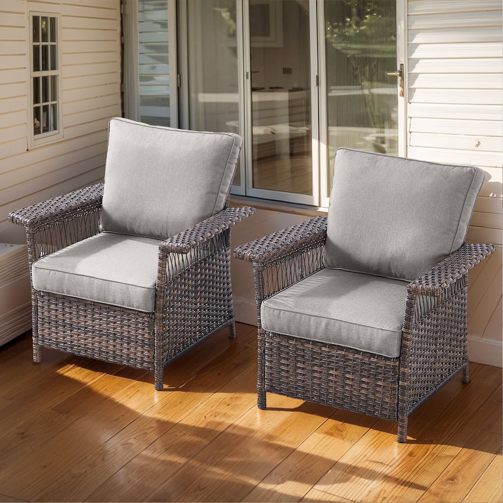 Outside Wicker Chair Conversation Set
