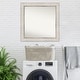 preview thumbnail 15 of 28, Non-Beveled Wood Bathroom Wall Mirror - Trellis Silver Frame - Trellis Silver