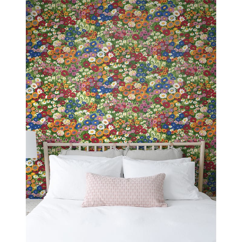 NextWall Floral Meadow Peel and Stick Wallpaper