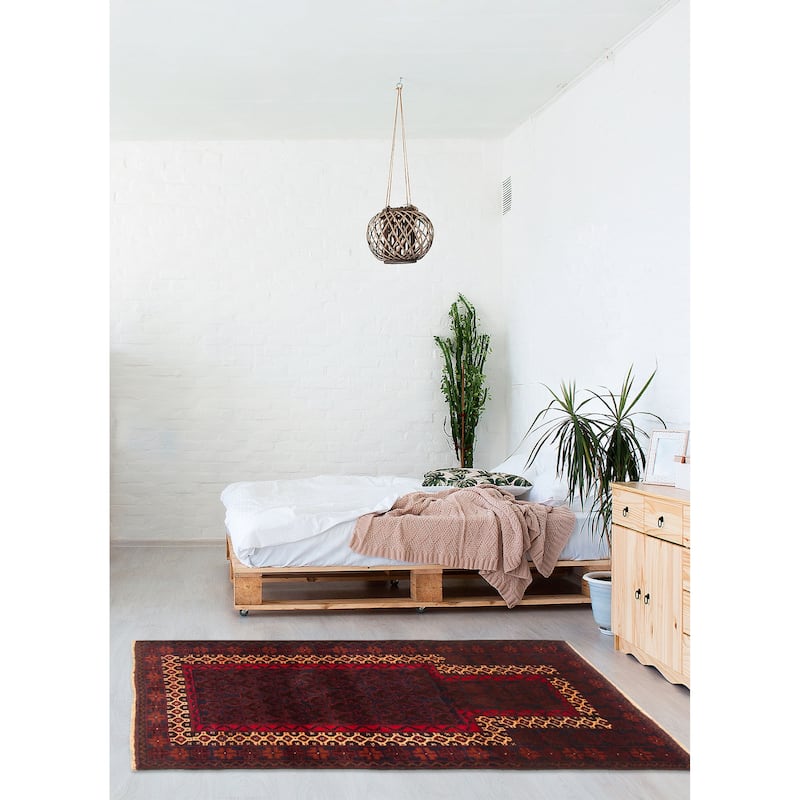 Teimani Burgundy Rug 2'10" x 4'6" - 2'10 x 4'6