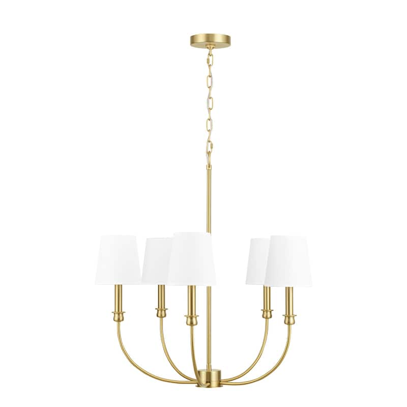 Prominence Home Billet 5-Light Chandelier with Fabric Shades