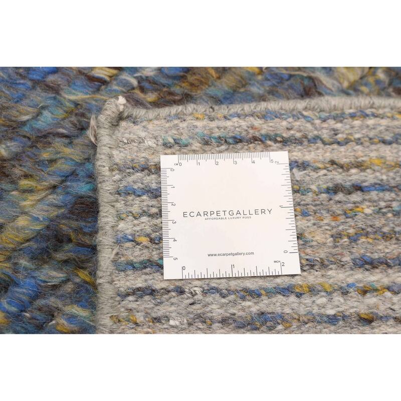 ECARPETGALLERY Hand-knotted Tangier Blue Wool Rug - 8'0 x 10'1