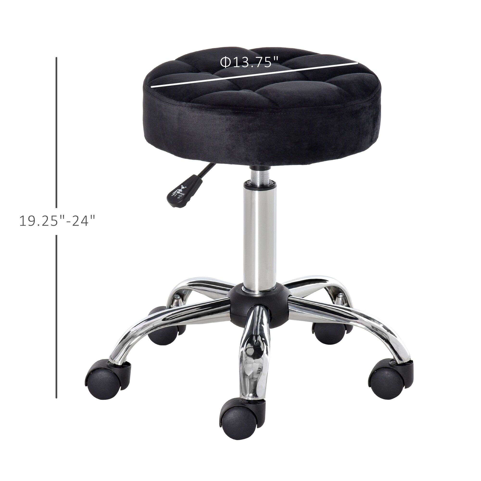 Vanity stool with best sale back and wheels