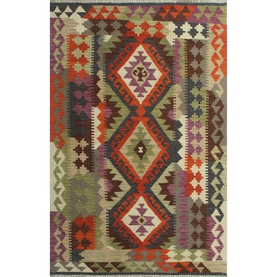 Hand-Woven Sangat Kenner Lt. Brown/Rust Rug - 3'4" x 5'4"