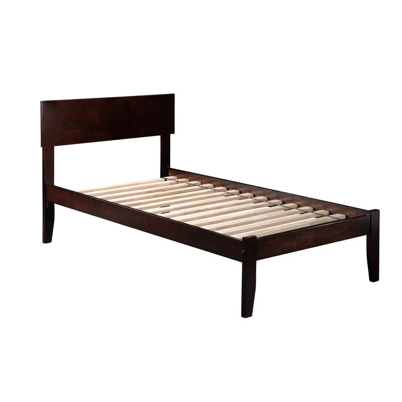 Platform Bed Frame with Footboard - Modern Style Bed
