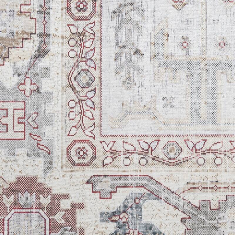 Juko Power Loomed Distressed Abstract Non Skid Stain Resistant Low Pile Area Rug By HomeRoots - 90' X '26' X '0.2