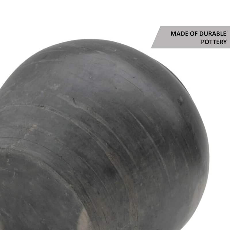 Artissance Large Vintage Charcaol/Gray pottery Jar, 15 Inch Diameter, Gray (Size & Finish Vary) - 15"W x 15"L x 14"H