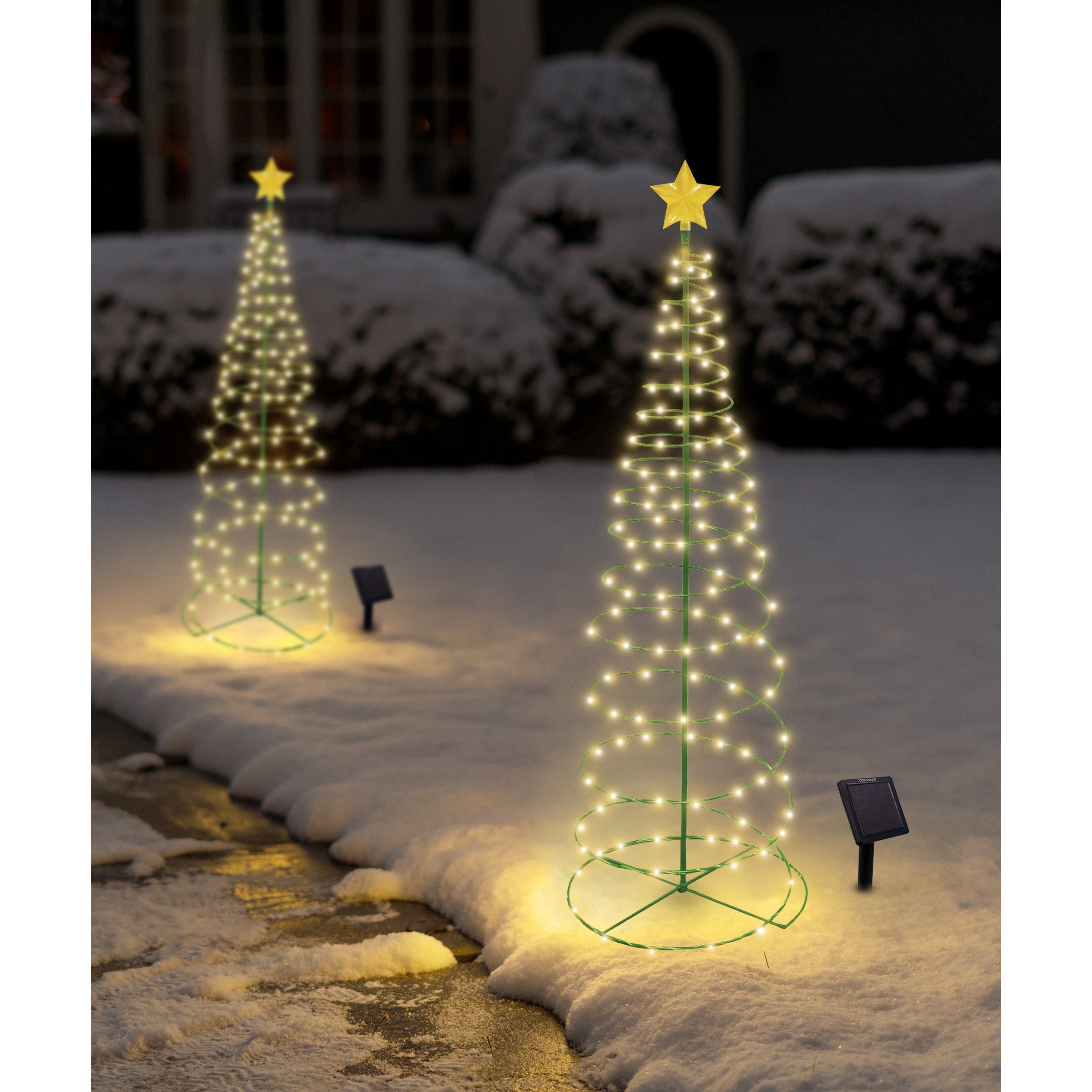 Solar LED Metal 4-foot Christmas Tree Light Decoration - On Sale - Bed Bath  & Beyond - 32576625