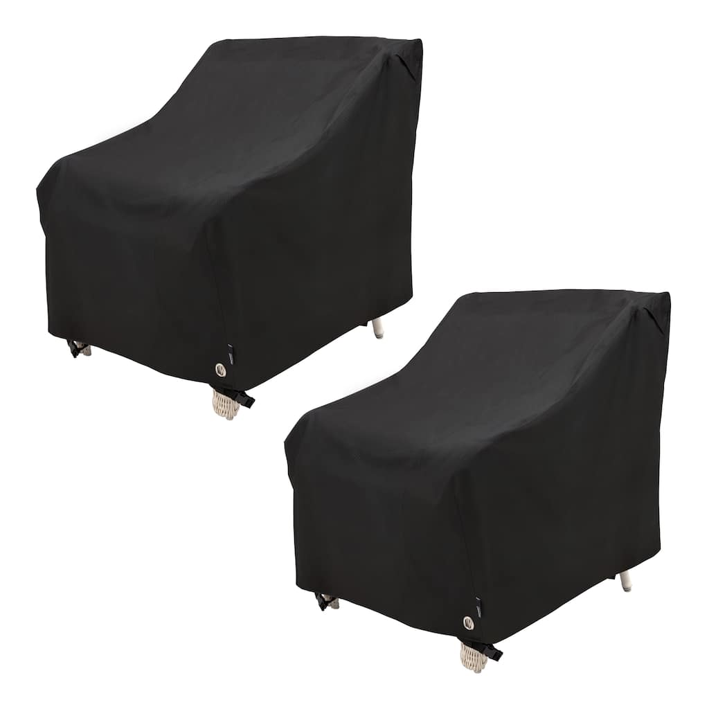 Modern Leisure® Black Diamond Patio Lounge/Club Chair Cover, Waterproof, 35"L x 38"W x 31"H, Black, 2 Pack