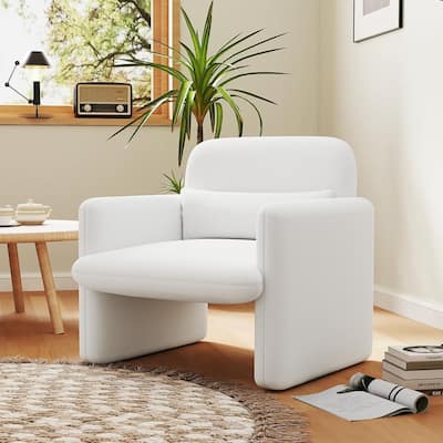 1/2 PCS Modern Accent Chair Chenille Single Sofa Chair w/Deep Seat