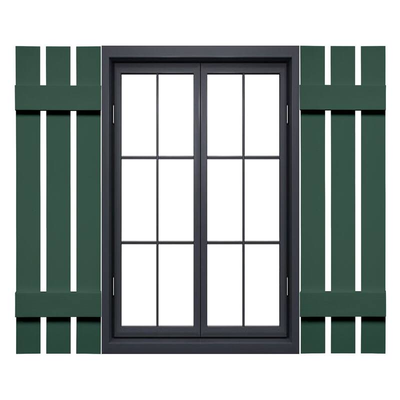 Mid-America Vinyl, Standard Size Three Board Spaced Shutters - 12"W x 51"H - 028 - Forest Green
