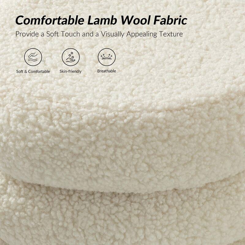 Deonicio 15.7" Wide Ottoman with Solid wood Legs