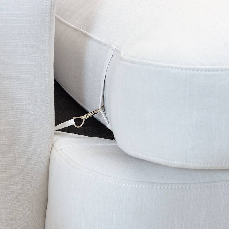 KINWELL 3-Seater Linen Upholstered Deep Seat Sofa with Flippable Cushions, 90"W