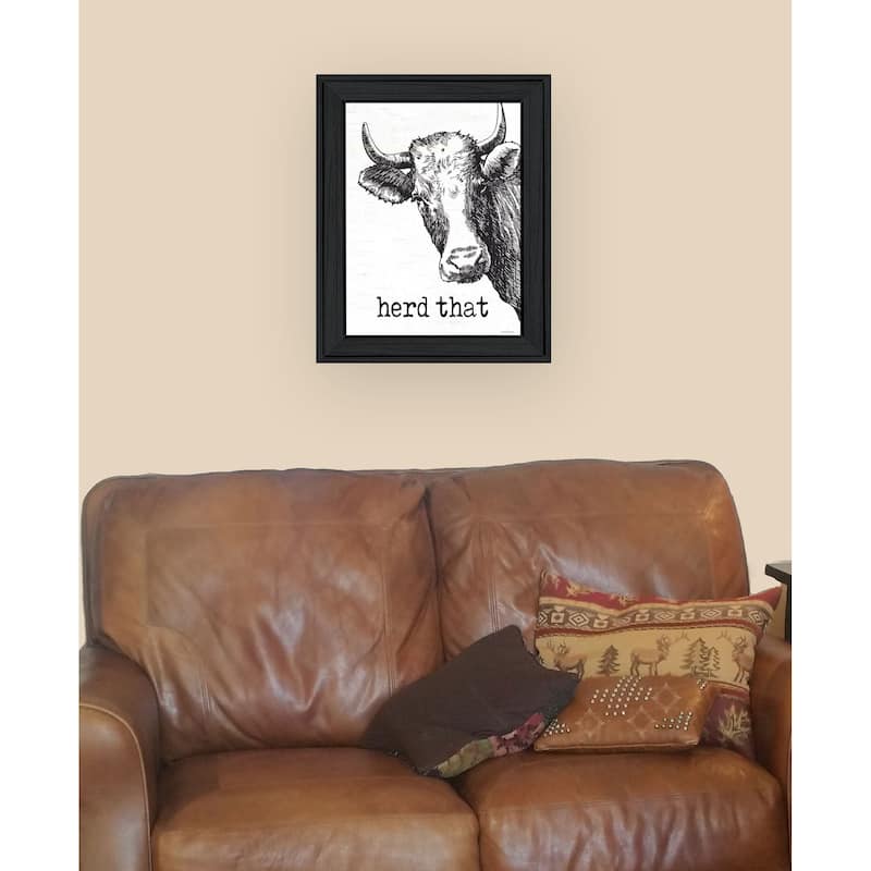 TrendyDecor4U Contemporary "Herd That" Framed Print Wall Art