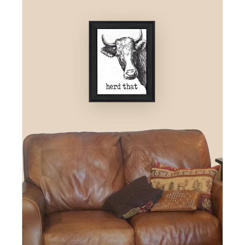 TrendyDecor4U Contemporary "Herd That" Framed Print Wall Art