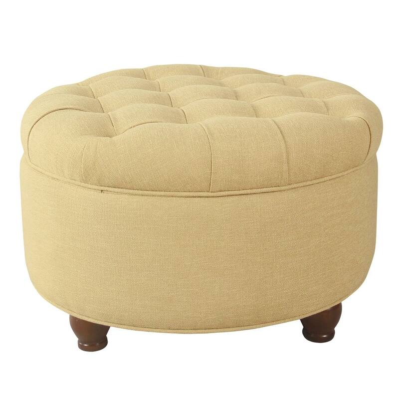 Copper Grove Lamentin Tufted Round Storage Ottoman