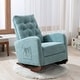 preview thumbnail 34 of 39, Baby Room High Back Rocking Chair Nursery Chair , Comfortable Rocker Fabric Padded Seat ,Modern High Back Armchair Mint Green