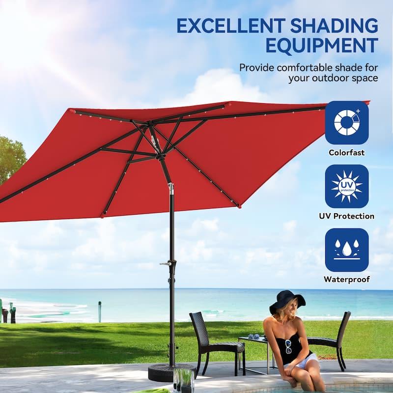 120'' x 78'' Rectangular Market Umbrella With 26 LED Lights