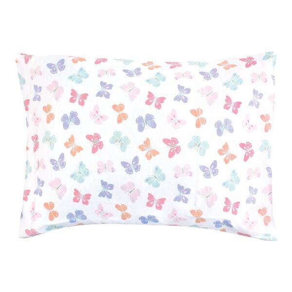 slide 1 of 1, Hudson Baby Girls Cotton Toddler Pillow Case, Pastel Butterfly, One Size - Pastel Butterfly