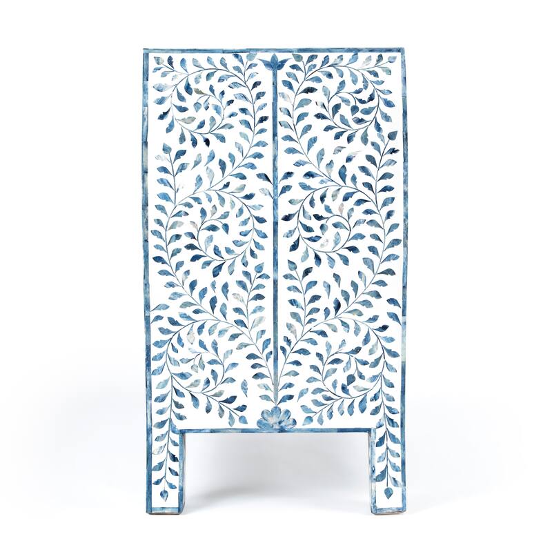 Trubadur Blue and White Bone Inlay 3 Drawer Chest