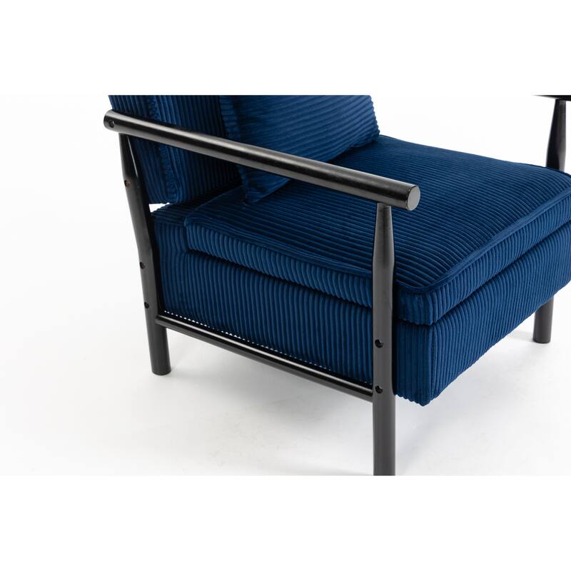 Storage Chair,Mid Century Modern Accent Chair with Wood Frame, Upholstered Living Room Chairs with Waist Cushion