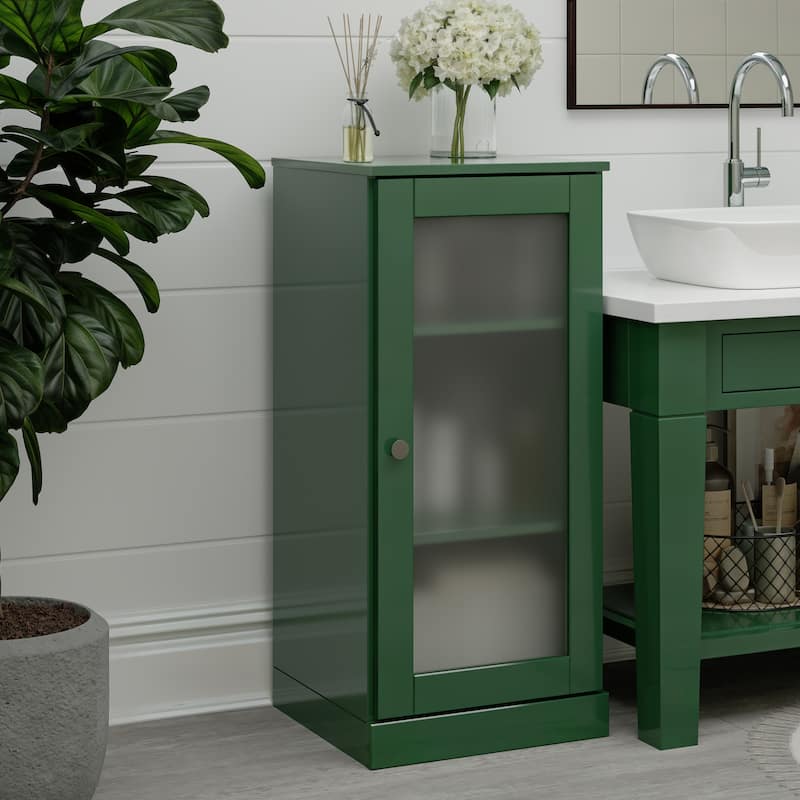 100% Solid Wood 16.5" Bathroom Cabinet with Optional Doors by Palace Imports - Green - Frosted Glass