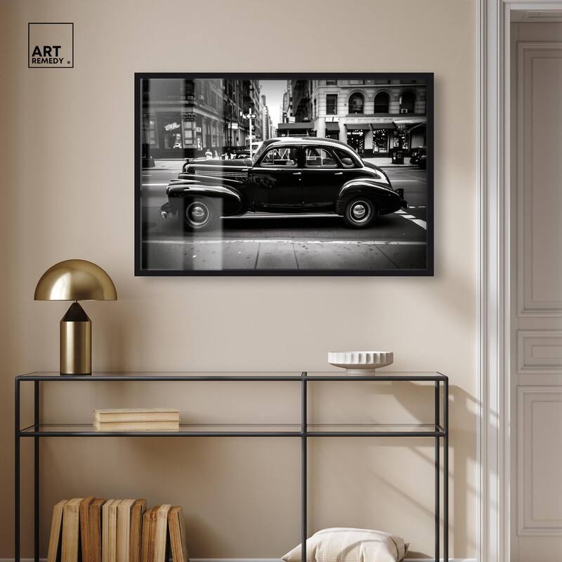 Vintage Car in New York Shadowbox by Art Remedy