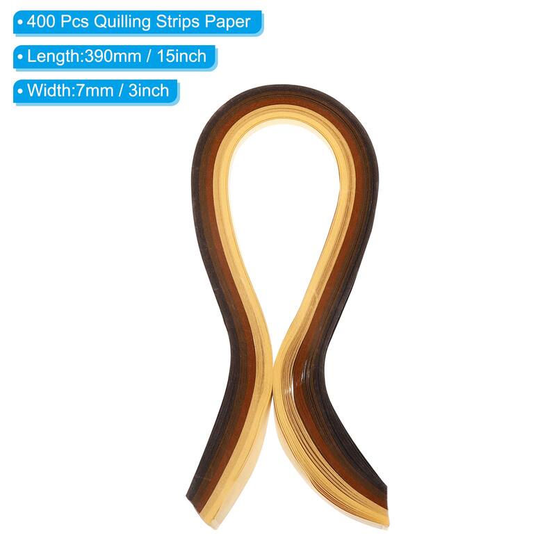 400 Pcs 390 x 7mm Rainbow Quilling Strips Paper - Gradient Brown