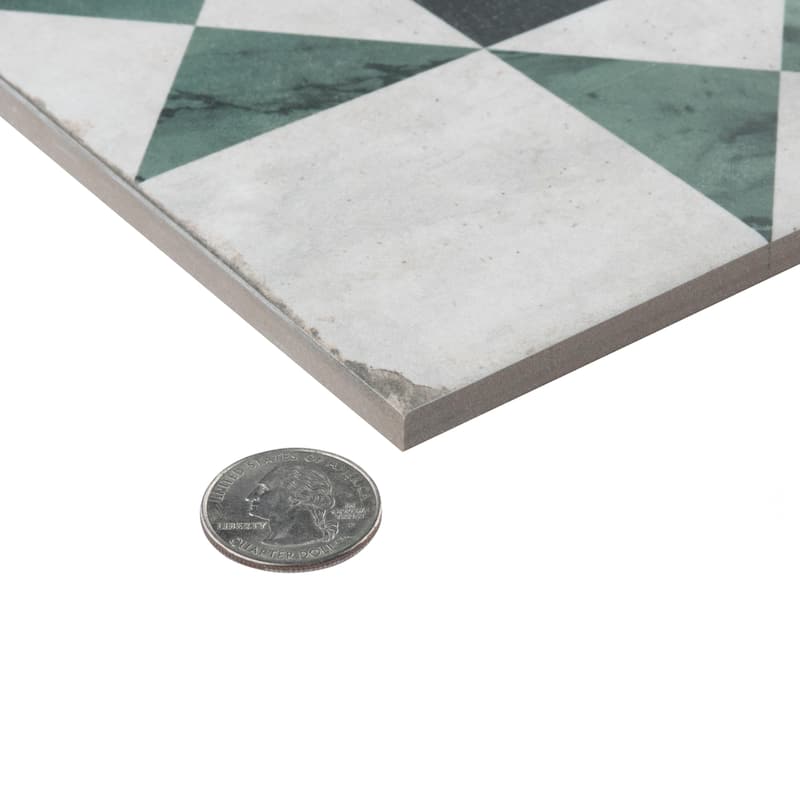 Merola Tile Renaissance Deco Emerald Cross 7-7/8" x 7-7/8" Porcelain Floor and Wall Tile